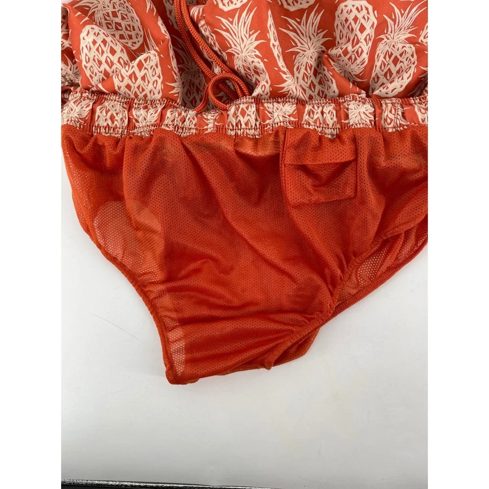 Ocean Pacific Swim Trunks Mens Large Orange Pineapple Print Board Shorts